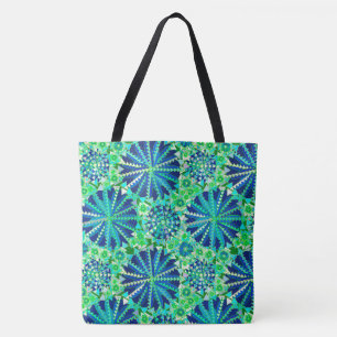 Tribal Mandala Print, Cobalt Blue und Green