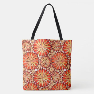 Tribal Mandala Print, Rost Orange und Braun