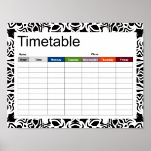 Tribal Mandala Schwarzes Fahrplan-Poster Poster