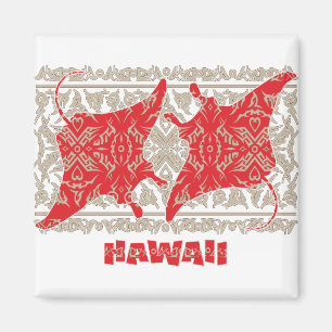 Tribal-Manta-Ray-Red Magnet