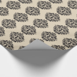Tribal Mask - Beige glänzende Umschlagpapier, 30"  Geschenkpapier