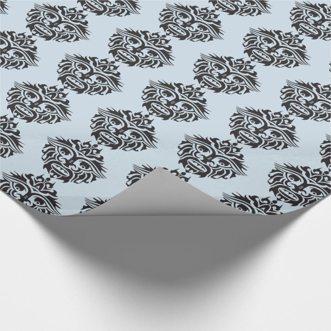 Tribal Mask - Light Blue Glossy Wrapping Paper, 30 Geschenkpapier (Ecke)
