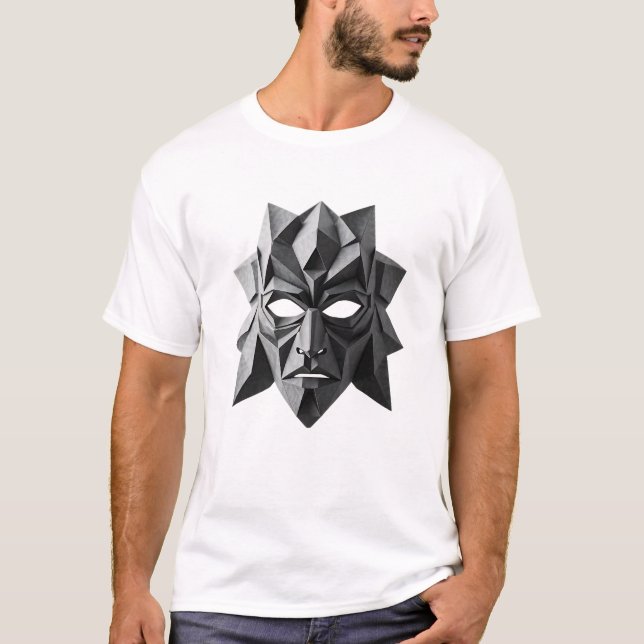 Tribal Mask Origami Art T-Shirt (Vorderseite)