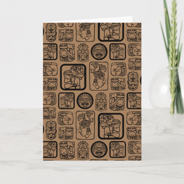 Tribal MAYA altertümliches Maskenmuster 1 Karte (Vorderseite)