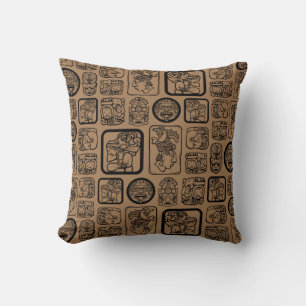 Tribal MAYA altertümliches Maskenmuster 1 Kissen