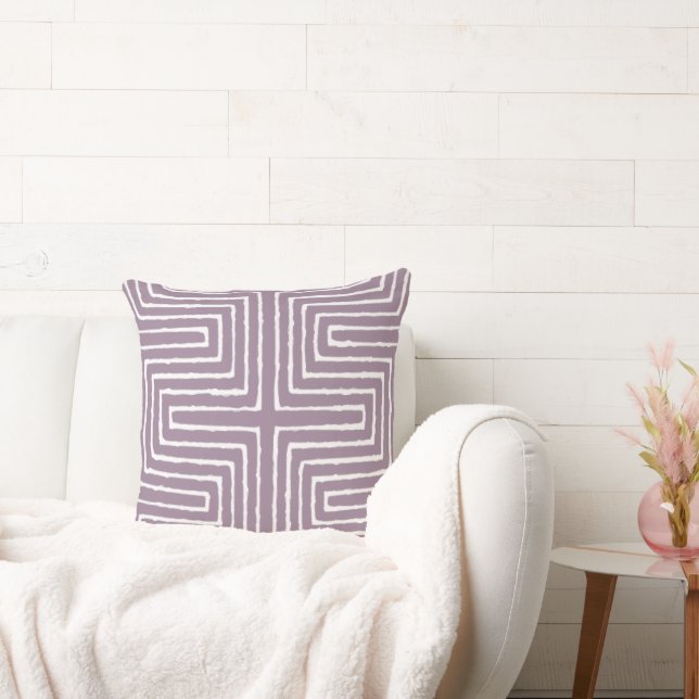 Tribal Maze Mud Tuch Muster Afrikanisch Kissen (Liege)