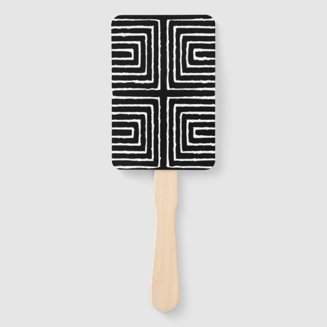 Tribal Maze Pan African Pattern Mud Tuch Fächer (Vorderseite)
