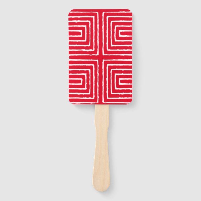 Tribal Maze Pan African Pattern Mud Tuch Fächer (Vorderseite)