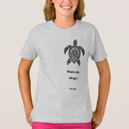 Tribal-Meeres-Schildkröte, schwarz und links T-Shirt