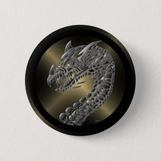 Tribal Metallic Dragon Button (Vorderseite)