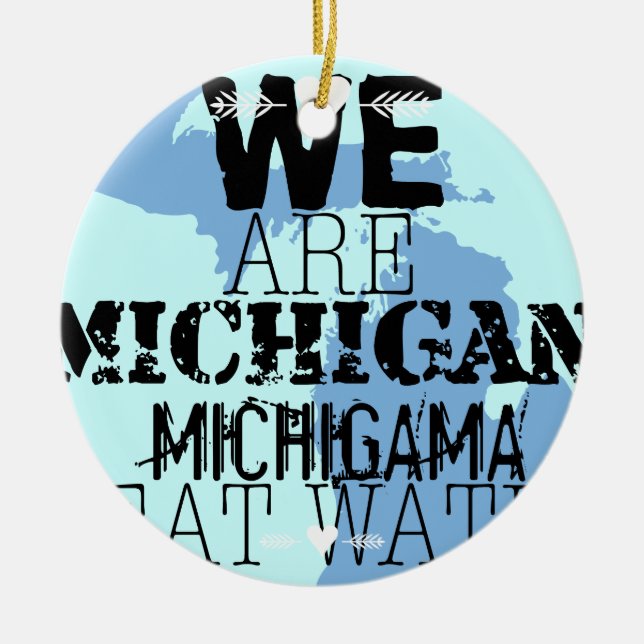 Tribal Michigan Michigama Great Waters Up North Keramikornament (Vorne)