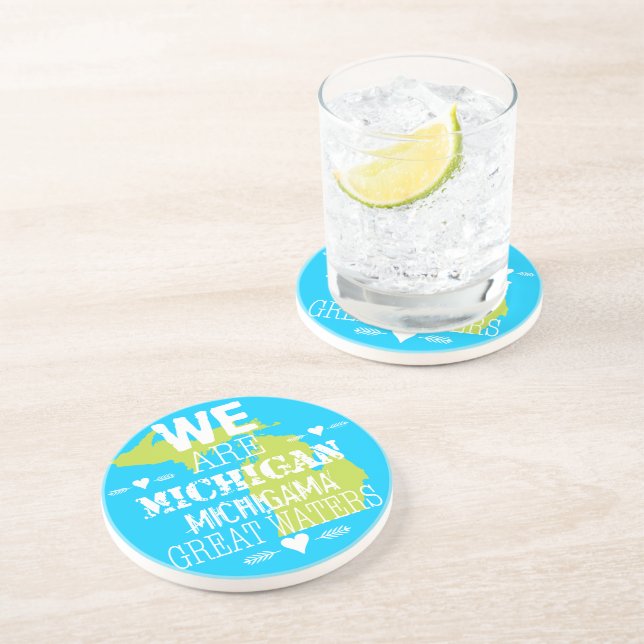 Tribal Michigan Michigama Great Waters Up North Sandstein Untersetzer (Seite)
