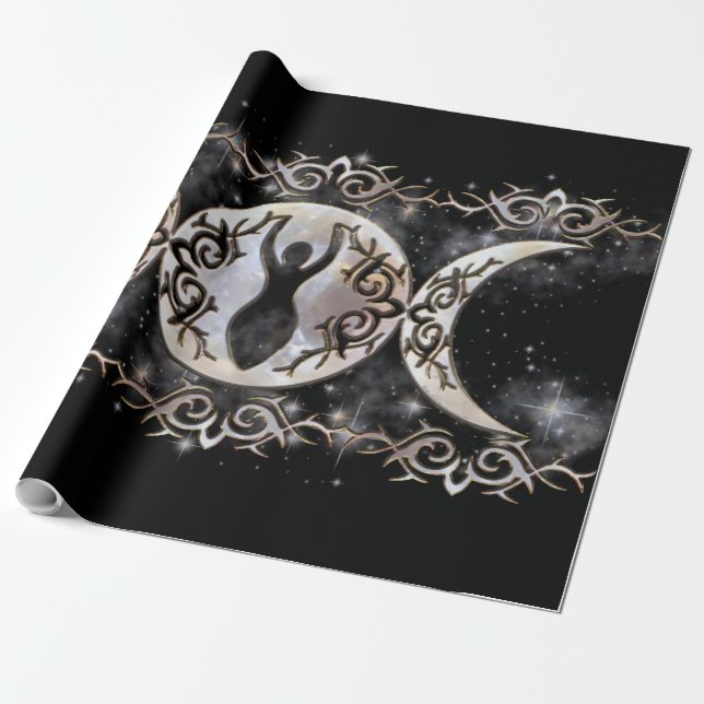 Tribal Moonstone Goddess Triple Moon Geschenkpapier (Ungerollt)