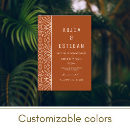 Tribal Mudcloth Burnt Orange Wedding Einladung
