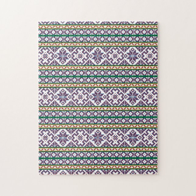 Tribal Multicfarbenes altes Symbol Folkloredesign Puzzle (Vertikal)