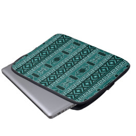 Tribal Muster Aquamarin und schwarz Laptopschutzhülle