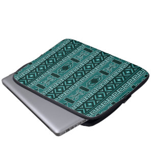 Tribal Muster Aquamarin und schwarz Laptopschutzhülle
