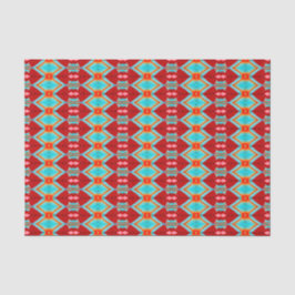 Tribal Muster Rot Aquamarin Rosa Art Decoupage Seidenpapier