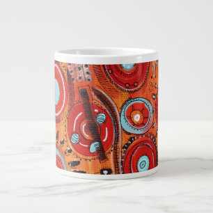 Tribal Muster Warme Farben Jumbo-Tasse