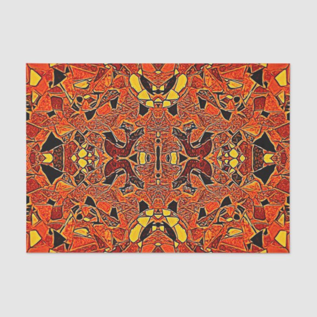 Tribal Native Orange Yellow Boho Western Muster Seidenpapier (Vorderseite)