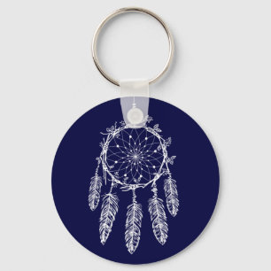 Tribal Navy Blue Native American Dream Catcher Schlüsselanhänger