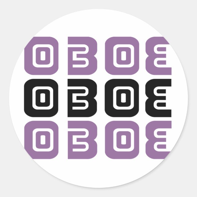 Tribal Oboe Music Runder Aufkleber (Vorderseite)