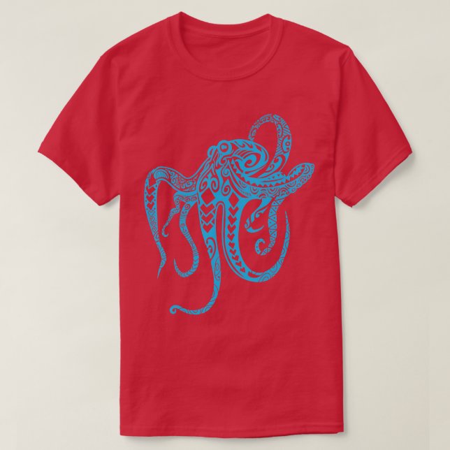 Tribal Octopus - Polynesischer Stamm - Oktopus T-Shirt (Design vorne)