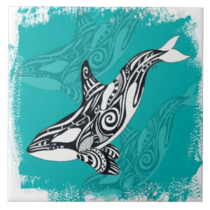 Tribal Orca Aquamarin gebürstet Fliese