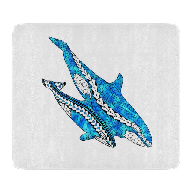 Tribal Orca Whales Schneidebrett (Vorderseite)