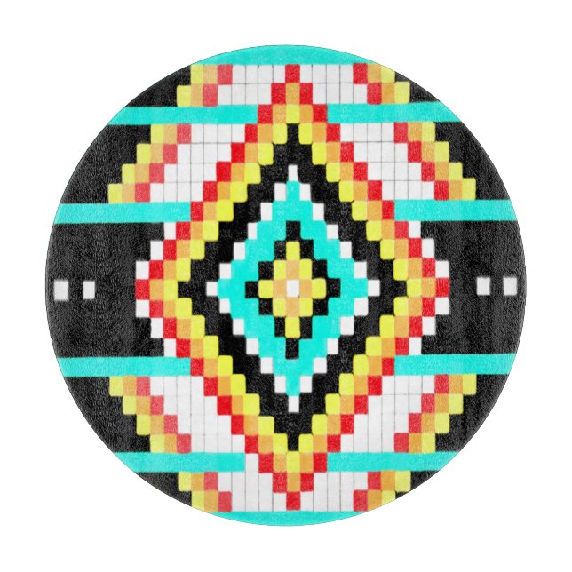 Tribal Original Round Glass Cutting Board Schneidebrett (Vorderseite)