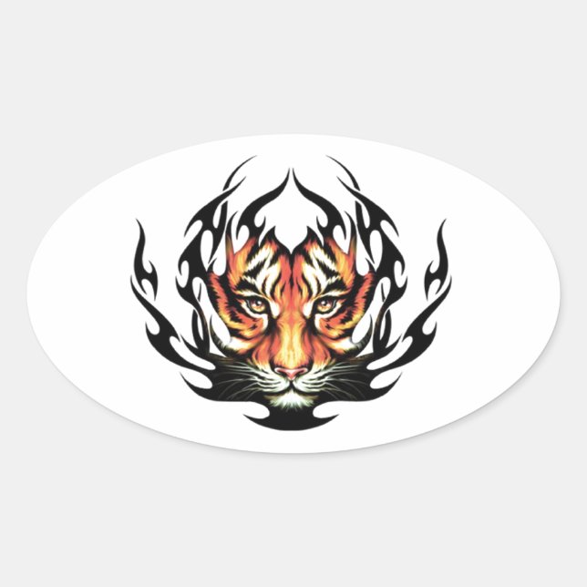 Tribal Ovaler Aufkleber (Vorderseite)