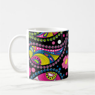 Tribal-Paisley, nahtloses ethnisches Muster. Kaffeetasse