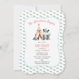 Tribal Panda Baby Dusche Einladung