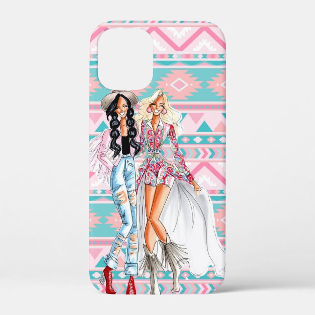 Tribal Pattern Cowgirl iPhone Case (Rückseite)