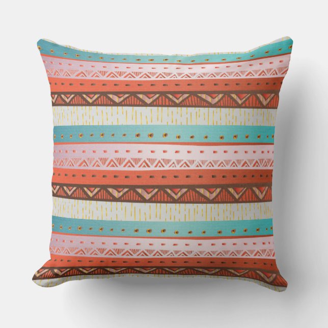 Tribal Pattern Throw Kissen (Vorderseite)