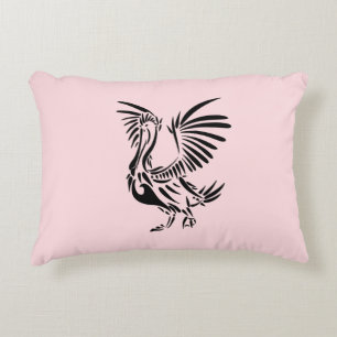 Tribal Pelican Art in Pink Dekokissen