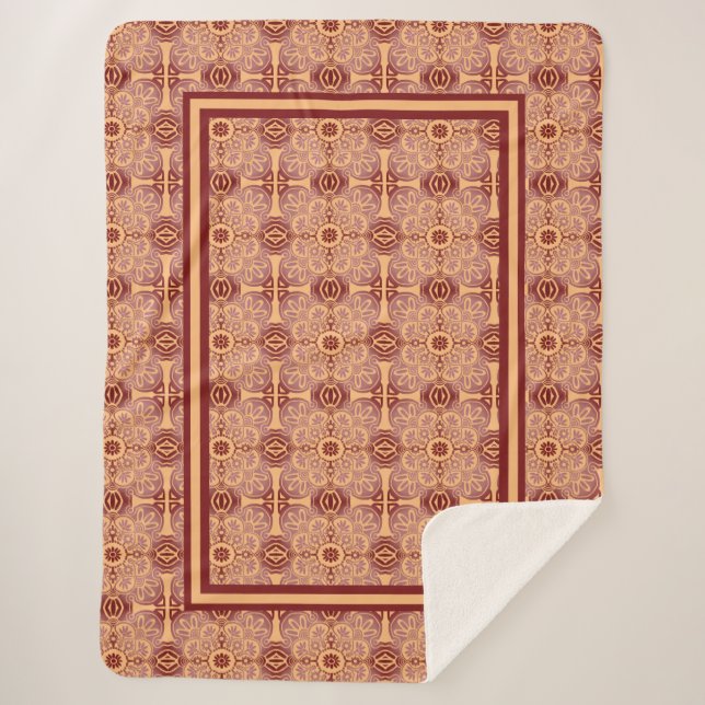 Tribal-Pfirsich und Mauve-Decke Sherpadecke (Vorderseite)