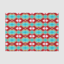 Tribal Pink Aquamarin Red Bright Art Muster Decoup