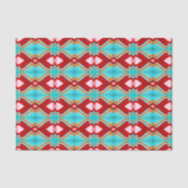 Tribal Pink Aquamarin Red Bright Art Muster Decoup Seidenpapier