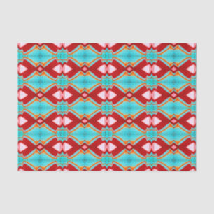 Tribal Pink Aquamarin Red Bright Art Muster Decoup Seidenpapier