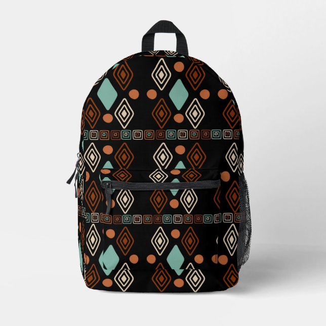 Tribal Printed Backpack Bedruckter Rucksack (Vorderseite)