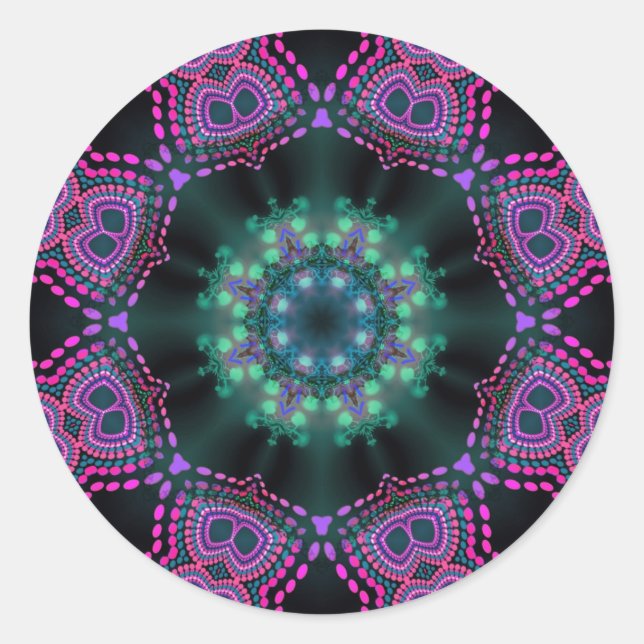 Tribal Psychedelic Geometric Art Sticker (Vorderseite)