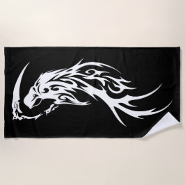 Tribal-Reaper-Minimal-Schwarz-Weiß-Dunkles-Design Strandtuch