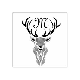 Tribal Red Stag Monogram Gummistempel