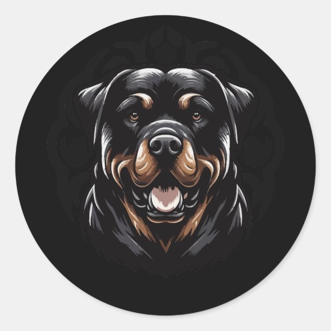 Tribal Rottweiler Sticker – Fierce & Loyal (Vorderseite)