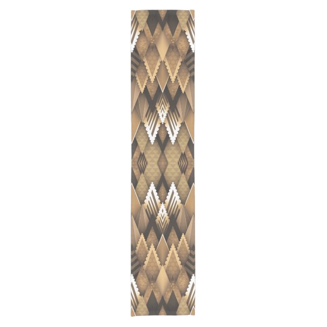 TRIBAL RUSTIC TRIANGULAR PATTERN KURZER TISCHLÄUFER (Vorderseite)
