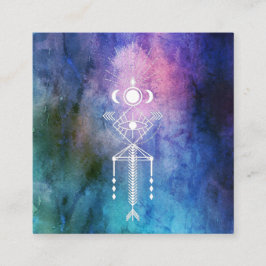 *~* Tribal Saccharose Wasserfarbe Shaman Uraztec Quadratische Visitenkarte