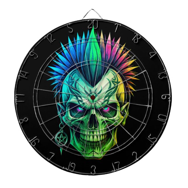 Tribal-Schädel Dartscheibe (vorne)