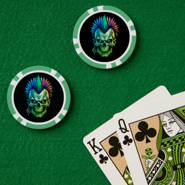 Tribal-Schädel Pokerchips (Pokertisch (doppelt))