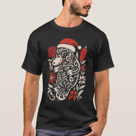 Tribal-Schnabeltier-Weihnachten – Tattoo-inspirier T-Shirt